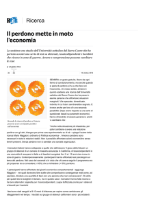 Il perdono mette in moto l`economia