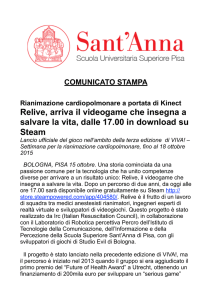 Relive, arriva il videogame che insegna a salvare la vita, dalle 17.00 in