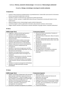 Biologia, microbiologia e tecnologie di controllo ambientale