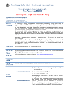 UNIVERSITA` DI CATANIA - Dipartimento di Economia e Impresa