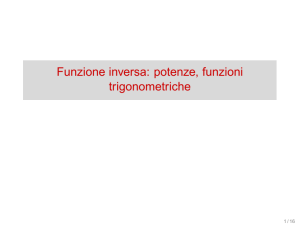 Funzione inversa: potenze, funzioni trigonometriche