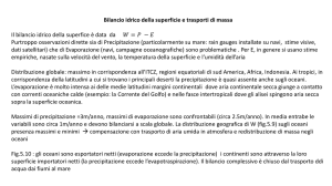 Bilancio idrico della superficie e trasporti di massa