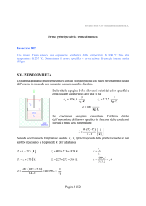 Primo principio della termodinamica Esercizio 102