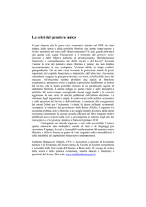 La crisi del pensiero unico