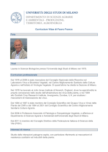 Curriculum Vitae di Faoro Franco