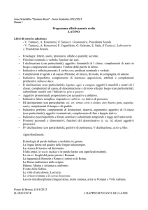 Programma effettivamente svolto LATINO Libri di testo in adozione