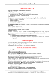 individualizzazione, personalizzazione