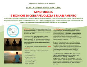 MINDFULNESS E TECNICHE DI CONSAPEVOLEZZA E
