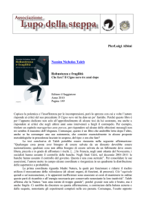 PierLuigi Albini Nassim Nicholas Taleb Robustezza e fragilità