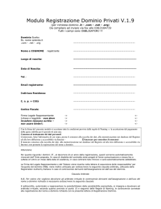 Modulo Registrazione Dominio Privati V.1.9