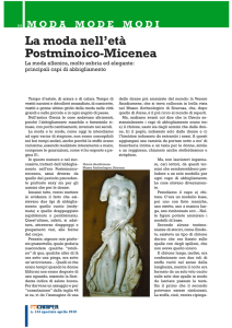 La moda nell`età Postminoico-Micenea