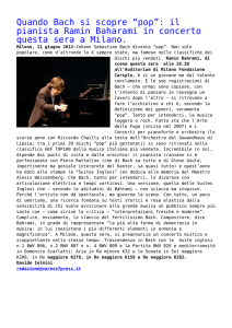 il pianista Ramin Baharami in concerto questa sera