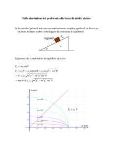 Sulla risoluzione dei problemi sulla forza di attrito statico