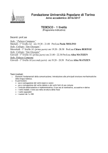 TEDESCO – 1 livello - Università Popolare di Torino