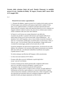 Estratto dalla relazione finale del prof. Daniele Pianesani, in mobilità