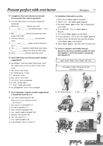 Present perfect with ever/never