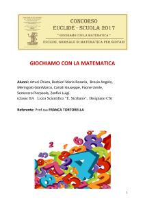 GIOCHIAMO CON LA MATEMATICA Alunni