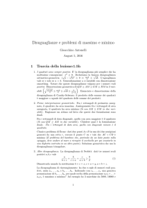 Tracce di lezioni ed esercizi su disuguaglianze