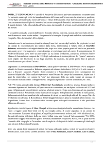 Speciale Giornata della Memoria - I colori dell`orrore: l`Olocausto