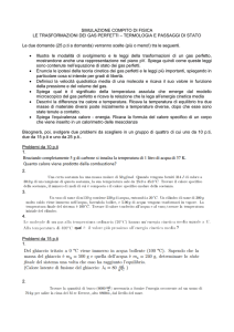 SIMULAZIONE COMPITO DI FISICA LE TRASFORMAZIONI DEI