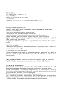 PROGRAMMA DI CHIMICA FISICA E ANALITICA Classe IV TCB sez