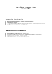 Esame di Stato Professione Biologo I sessione 2012 I prova scritta
