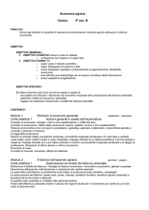 Economia agraria Classe: 4a sez. B Modulo 1