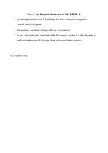 Esercizi per il compito di matematica del 24-‐01
