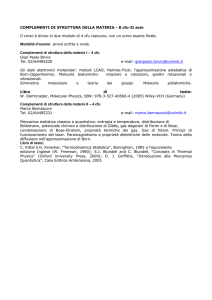 COMPLEMENTI DI STRUTTURA DELLA MATERIA