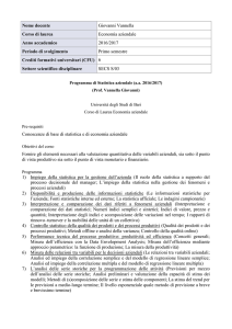Statistica aziendale EA - Prof. Vannella Giovanni