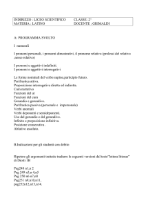 INDIRIZZO : LICEO SCIENTIFICO CLASSE: 2^ MATERIA : LATINO