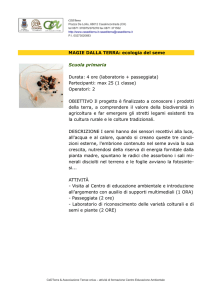 MAGIE DALLA TERRA: ecologia del seme Scuola primaria Durata