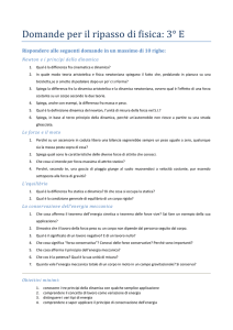 Domande per il ripasso di fisica: 3° E