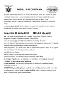 I FOSSILI RACCONTANO… domenica 10 aprile 2011 BOLCA