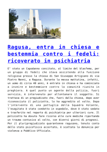 Ragusa, entra in chiesa e bestemmia contro i
