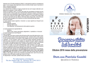 Benessere visivo dei bambini - Polo Sanitario Opera Santa Teresa