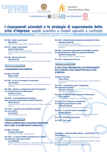 I risanamenti aziendali e le strategie di superamento della crisi d