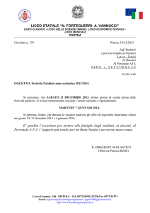 Circ. FESTIVITA` NATALIZIE - Liceo Statale Niccolò Forteguerri