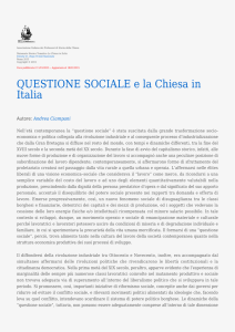 QUESTIONE SOCIALE e la Chiesa in Italia