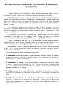 Progetto curricolare per le medie e le elementari di introduzione all