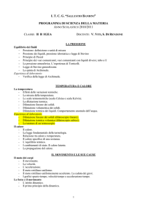 I. T. C. G. “S PROGRAMMA DI SCIENZA DELLA MATERIA CLASSE