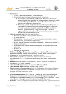 Introduzione o Schema a blocchi di un sistema di telecomunicazioni