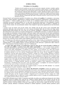 SCHEDA TERZA Il cristiano e la vita politica - WebDiocesi