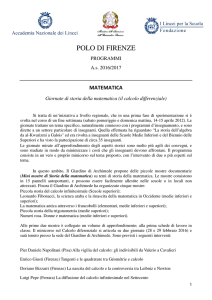 POLO DI FIRENZE - I Lincei per una nuova didattica nella scuola