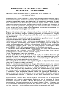 nuove poverta` e dinamiche di esclusione nella