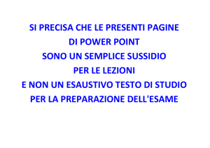 si precisa che le presenti pagine di power point sono un semplice