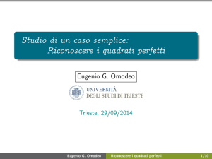 Riconoscere i quadrati perfetti - Università degli Studi di Trieste