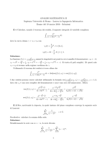 ANALISI MATEMATICA II Sapienza Universit`a di Roma