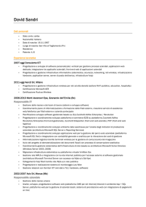 Curriculum vitae Amministratore di Sistema Sandri David