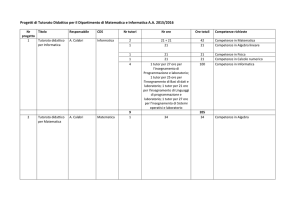Progetti di Tutorato Didattico per il Dipartimento di Matematica e